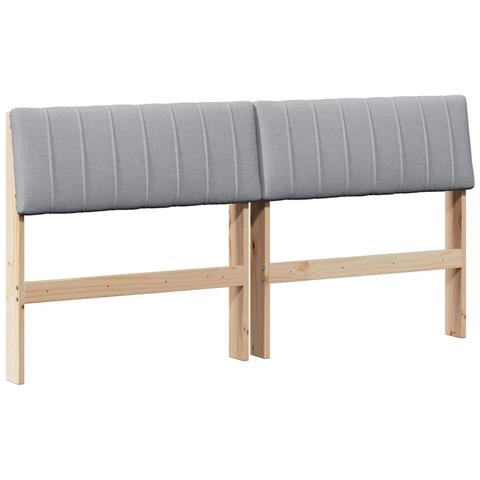 Testiera imbottita Grigio chiaro 150 cm Pino massello - Foto 1
