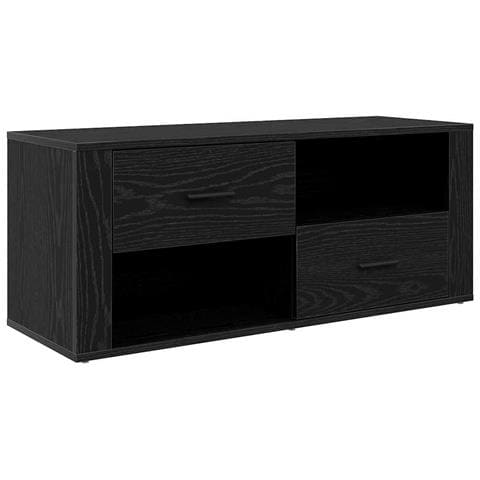 Mobile TV Rovere Nero 100 x 35 x 40 cm Legno multistrato - Foto 1