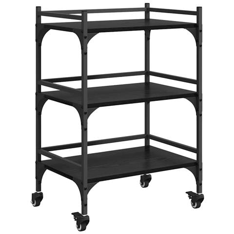 Carrello da Cucina Rovere Nero 50 x 35 x 75.5 cm - Foto 1