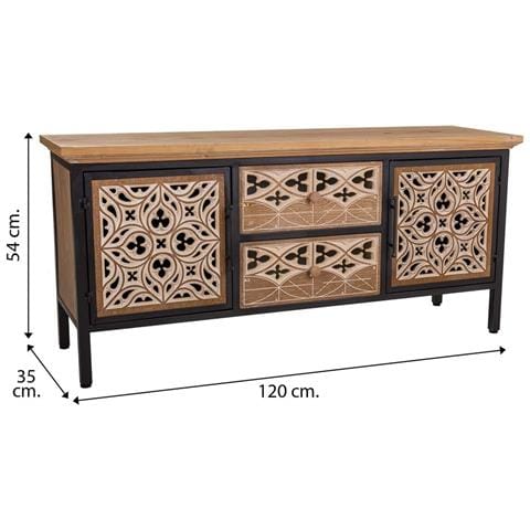 Credenza In Legno Marrone 120x35x54h - Foto 8
