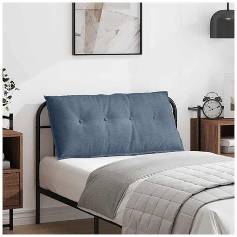 Cuscino per Schiena Blu 100 x 50 cm Tessuto in Cords - Foto 2