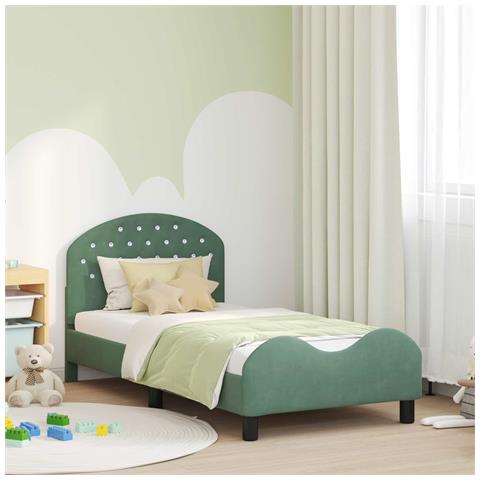 Struttura letto bambini con testata Verde Mare 80 x 160 cm - Foto 2