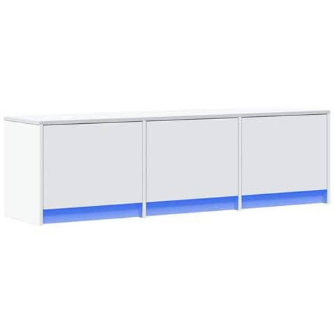 Mobile TV con led Bianco 140 x 34 x 40 cm Legno multistrato - Foto 1