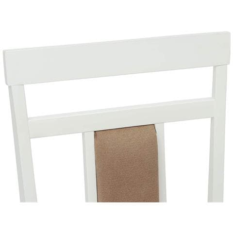 Sedia da pranzo 2 pcs Bianco e marrone Legno di gomma solido - Foto 9