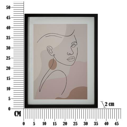 Stampa Con Cornice Face C Line Art Volto Femminile Nei Toni Terra 35x47 Cm - Foto 6