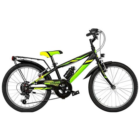 Bici Misura 20 Bambino Mountain Bike Bicicletta Mtb Bimbo Stark 6v Sr20cc Con Cambio Completa Di Accessori E Luci Led - 27 Rosso Bianco Nero - Foto 2