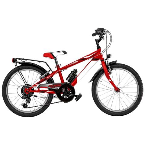 Bici Misura 20 Bambino Mountain Bike Bicicletta Mtb Bimbo Stark 6v Sr20cc Con Cambio Completa Di Accessori E Luci Led - 27 Rosso Bianco Nero - Foto 1