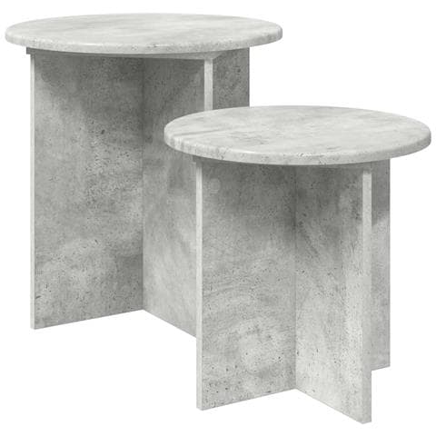 Set tavolini 2 pcs Grigio Cemento Legno ingegnerizzato - Foto 1