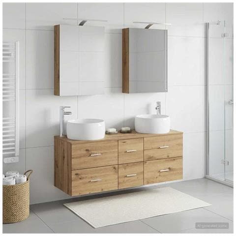 Set di mobili per il bagno 5 pcs Rovere Artigianale - Foto 2