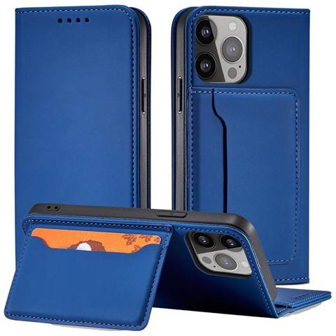 Portafoglio Magnetico Per Carte Iphone 13 Pro Max Custodia Porta Carte Blu - Foto 2
