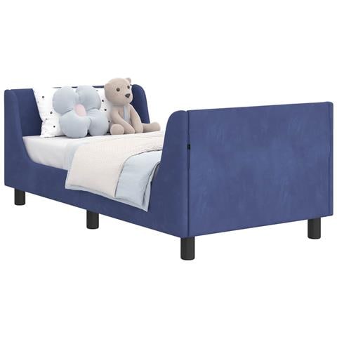 Struttura letto bambini con testata Blu Polizia 80 x 160 cm - Foto 1