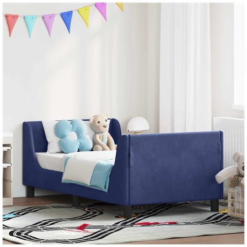 Struttura letto bambini con testata Blu Polizia 80 x 160 cm - Foto 2