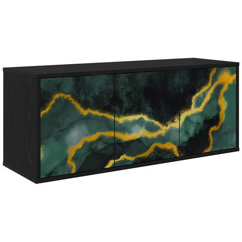 Mobile TV da Parete WIJHE 102 x 33 x 40 cm Rovere Nero - Foto 1