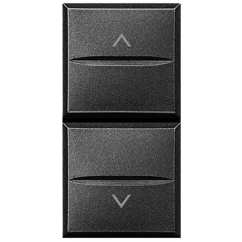 Pulsante Doppio 1p No + 1p No 10a 250v A. c. Interbloccato Antracite - Foto 2