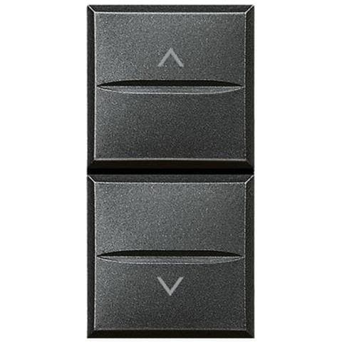 Pulsante Doppio 1p No + 1p No 10a 250v A. c. Interbloccato Antracite - Foto 3