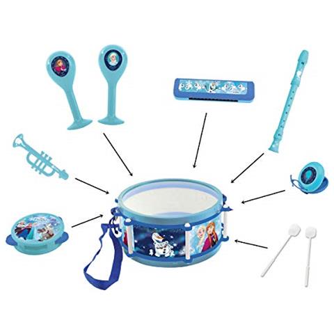 Disney Congelata Elsa Anna Giocattolo, Set 7 Strumenti Musicali Di, Da Gioco Comodo Trasportare, Blu / Bianco, K360fz - Foto 2