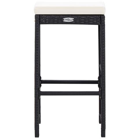 Set Da Bar Da Giardino 7 Pz Con Cuscini In Polyrattan Nero - Foto 10