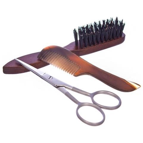 The Barber's House Set Baffi 3 Pezzi - Scalpello + Pennello + Pettine - Foto 1