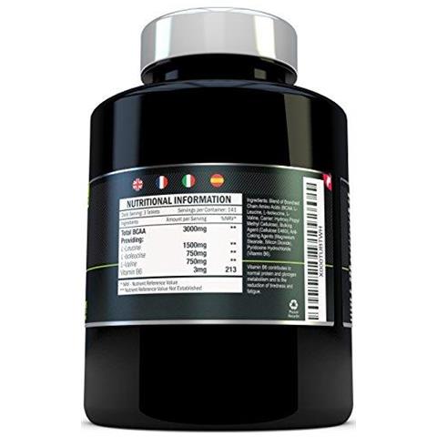 Bcaa 1000mg Tablet 425 Compresse - 3000mg Dose Giornaliero 141 Giorno Del Rifornimento 2 1 1 Bcaa Branch Chain Aminoacidi B6 Ingredienti Includono L-leucina L-isoleucina L-valina - Foto 2