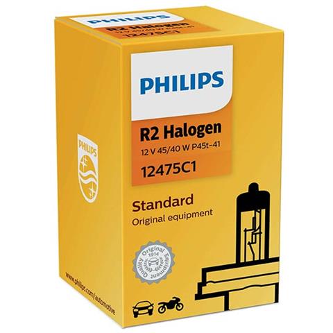 Lampada Philips R2 Alogena - 12v 45/40w P45t-41 - (rif. philips: 12475c1)  - Foto 1