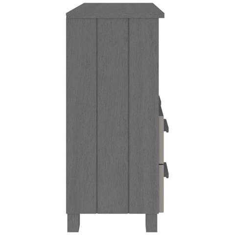 Credenza Grigio Scuro 85x35x80 Cm In Legno Massello Di Pino - Foto 9