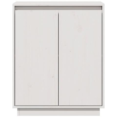 Credenza Bianca 60x34x75 Cm In Legno Massello Di Pino - Foto 2