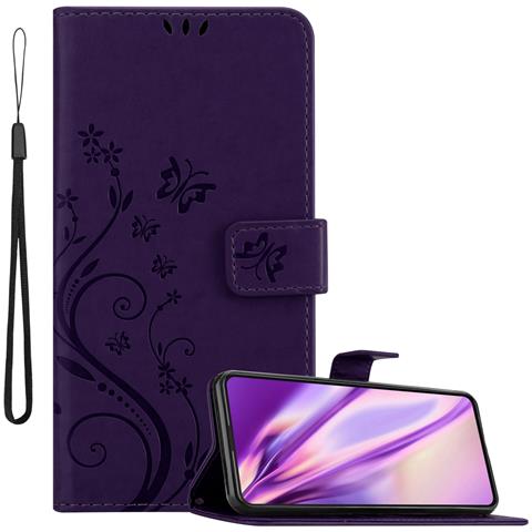 Cadorabo Custodia Compatibile Con Asus Zenfone 8 Flip In Lilla Scuro Fiore - Coperchio Protettivo In Design Floreale Con Chiusura Magnetica, Funzione Stand E Slot Per Carte - Foto 1