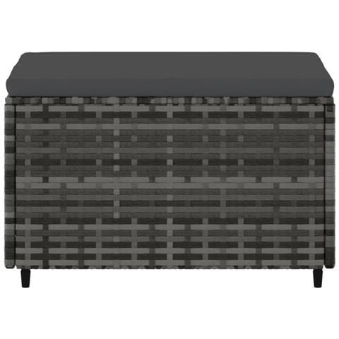 Poggiapiedi Da Giardino Con Cuscino In Polyrattan Grigio - Foto 2