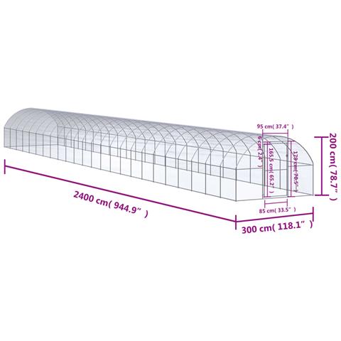Pollaio Per Esterni 3x24x2 M In Acciaio Zincato - Foto 7