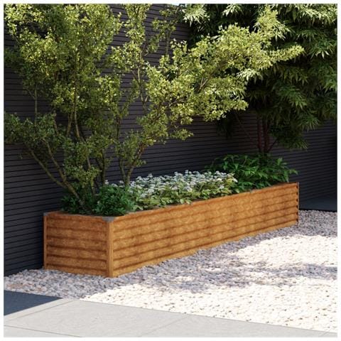 Fioriera Rialzata Da Giardino 291x50x36 Cm In Acciaio Corten - Foto 1