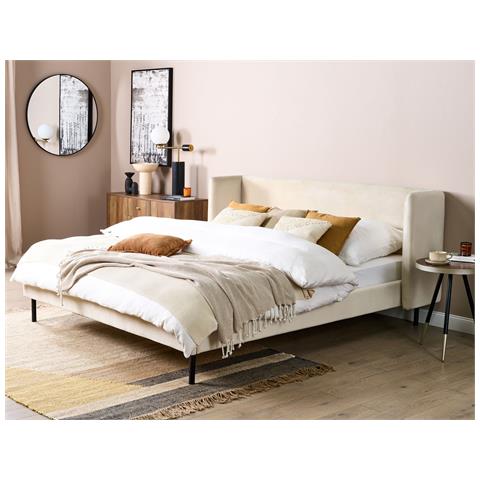 Letto Velluto Arette 180 X 200 Cm Beige Chiaro - Foto 1