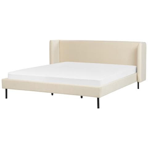 Letto Velluto Arette 180 X 200 Cm Beige Chiaro - Foto 2