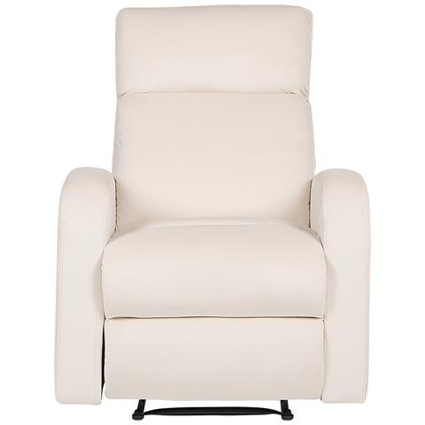 Poltrona Reclinabile Elettricamente Velluto Bianco Crema Verdal - Foto 2