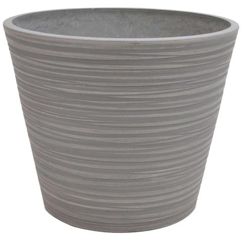Vaso Tondo Da Esterno Giardino In Fibra Di Argilla Ø41x33,3 Cm Echium - Black - Foto 1