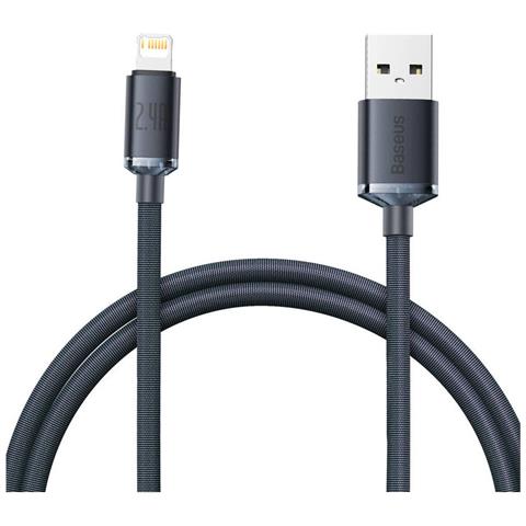 Cavo Da Lightning A Usb 20w Crystal Shine Carica E Sincronizza 1,2m, Nero - Foto 1