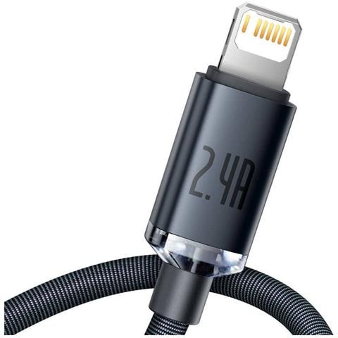 Cavo Da Lightning A Usb 20w Crystal Shine Carica E Sincronizza 1,2m, Nero - Foto 2