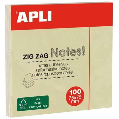 Classic Blocco Da 100 Banconote Adesivo Zigzag 75 X 75 Mm - Colore Giallo - Foto 1