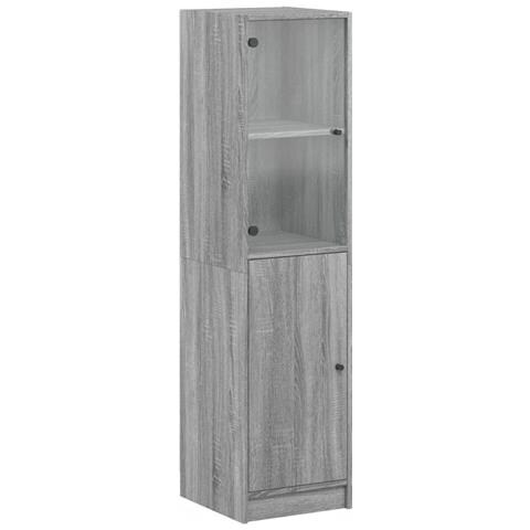 Credenza Con Anta In Vetro Grigio Sonoma 35x37x142 Cm - Foto 2