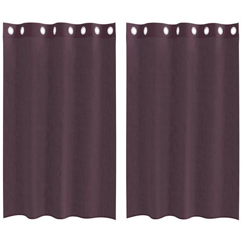 Tende In Voile Con Occhielli 2 Pz Viola 140x175 Cm - Foto 2