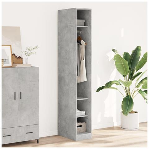 Armadio Grigio Cemento 30x50x200 Cm In Legno Multistrato - Foto 1