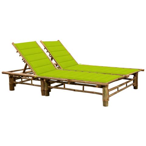 Lusso Casadino -  Lettino Prendisole Doppio Con Cuscini In Bambù - Foto 2