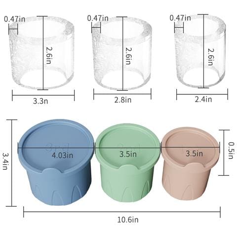 Vassoio Per Cubetti Di Ghiaccio In Silicone Per Tazze Stanley - Set Di 3 Blue - Foto 6