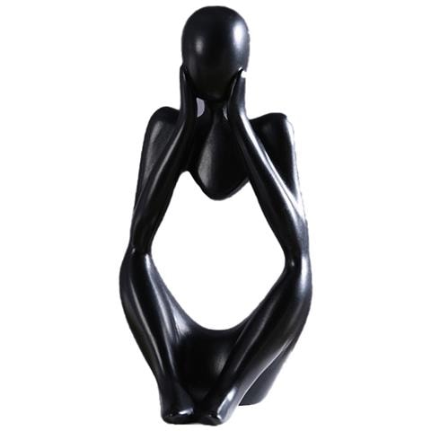 Figurina Del Pensatore Astratto - Decorazione Per La Casa In Resina Black - Foto 1