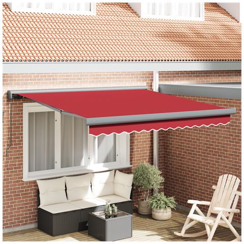 Tenda Manuale Retrattile Rossa 350x250 cm, Sostituzione Tessuto per Tenda  3.5x2.5 m Rossa - Foto 2