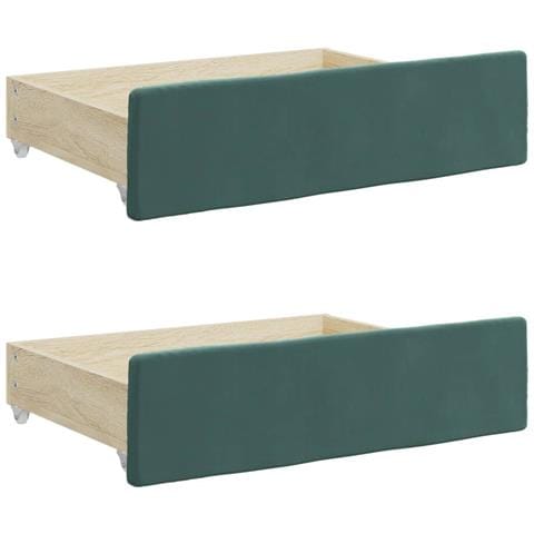 Divano Letto Estraibile Cassetti Verde Scuro 80x200cm Velluto - Foto 9