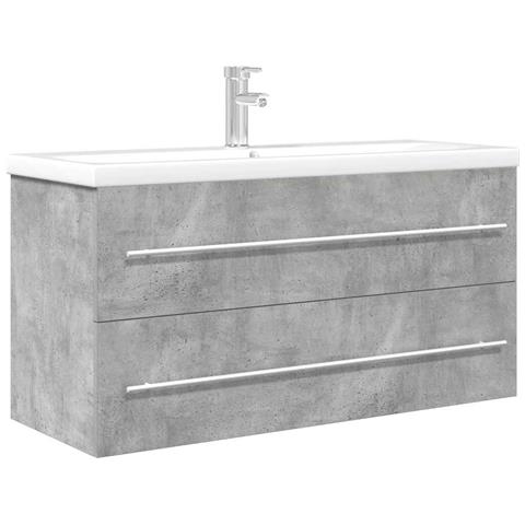 Set Mobili da Bagno 2 pz Grigio Cemento in Legno Multistrato - Foto 1