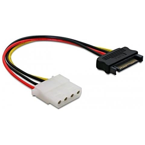 Power SATA /Molex Cable Nero, Rosso 0,12 m - Foto 1