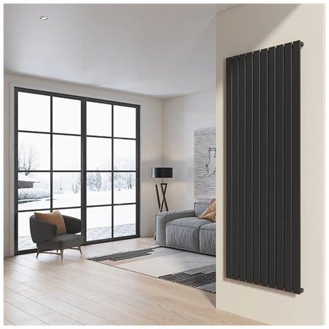 Radiatore Da Design A Piastre 200x75 Cm Termoarredo Verticale A Tubi Piatti Lucca Grigio Opaco - Foto 1