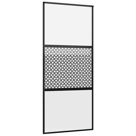 Porta scorrevole Nero 90 x 205 cm Vetro temperato, Alluminio - Foto 1