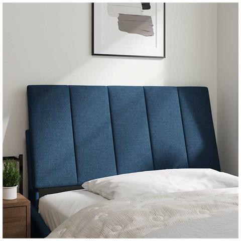 Cuscino Testiera Blu 100 cm in Tessuto - Foto 2